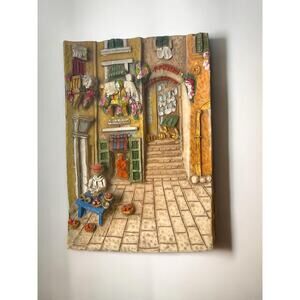 Vtg Italy Serie 3-D Signed Magnet Italian Life Souvenir Fridge Art Cottagecore